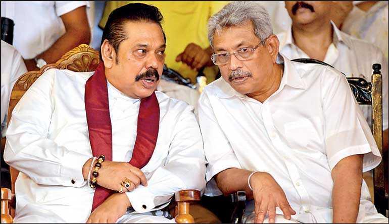    ဝန်ကြီးချုပ် Mahinda နှင့် သမ္မတ Gotabaya Rajapaksa 