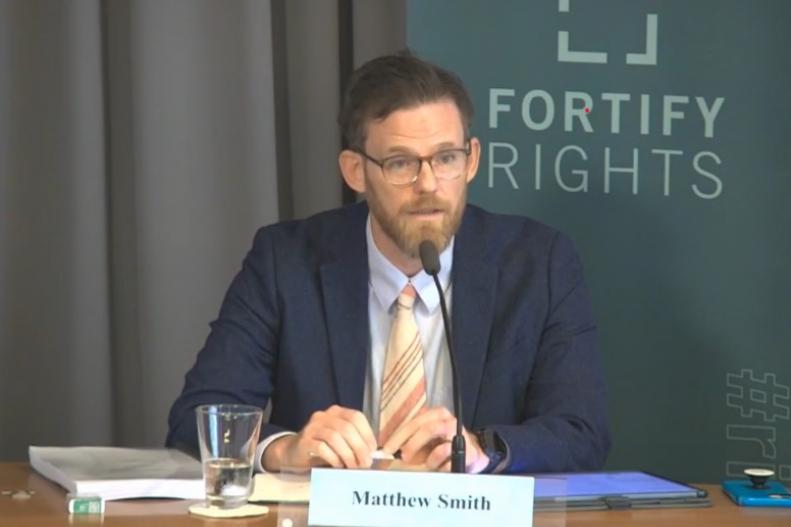  Fortify Rights အမှုဆောင်အရာရှိချုပ်နှင့် ပူးတွဲတည်ထောင်သူ Matthew Smith